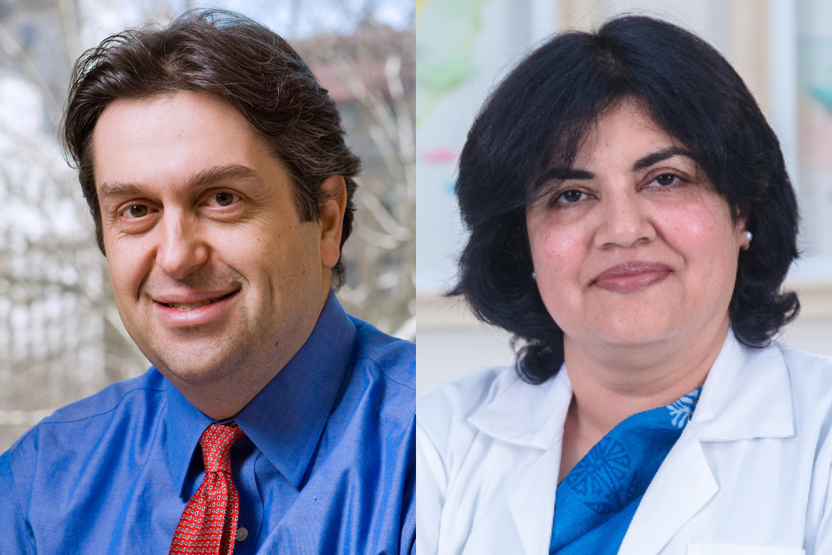 Dr. Ronald Ghossein, Pathologist, MSK, New York (left) and Dr. Sapna Nangia, Radiation Oncologist, Apollo Proton CC, Delhi (right)