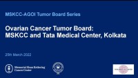 Presentation cover of ovarian cancer tumor board